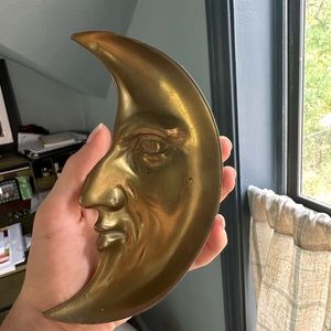 Vintage Brass Moon Dish